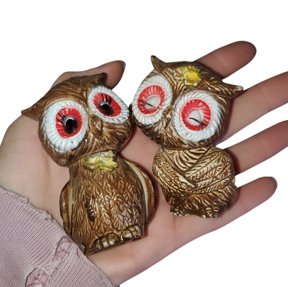 Vintage Brown Owl Salt And Pepper Shakers
